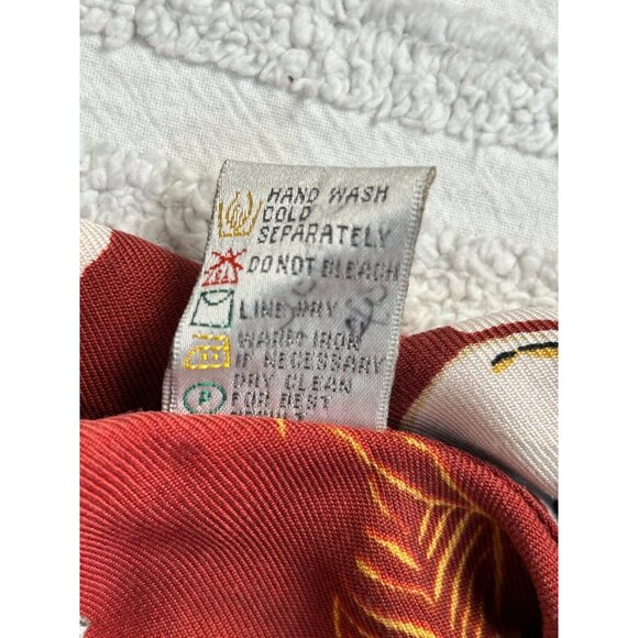 Tehama Clint Mens 100% Silk Red Gold Floral Hawaiian Shirt Size XXL Short Sleeve - Picture 4 of 7